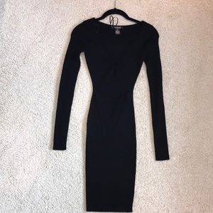 Knit ribbed dress with cut out